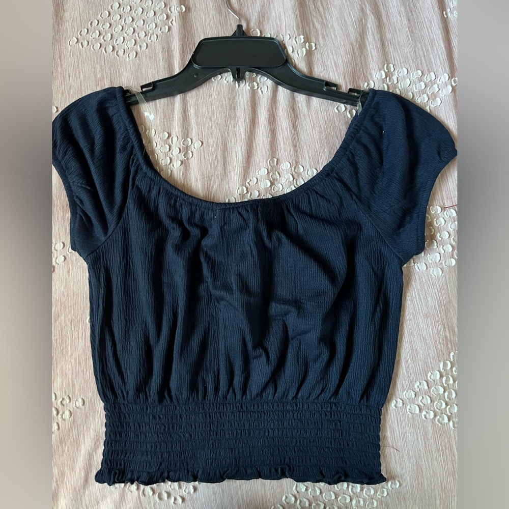 Navy Blue Crop Top
